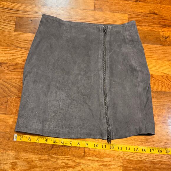 BlankNYC Women’s 25 Gray Leather Mini Skirt Zipper High Altitude Fall Statement - Picture 4 of 10